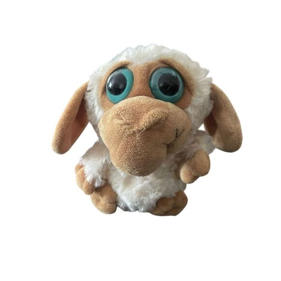 Big Eyed Babies Brown White Sheep Plush Stuffed Animal Collectible Toy 8" - Picture 1 of 8